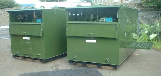 Clean and Waste Oil Tanks fitted pumps.