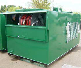 Waste Oil Tank c/w Step, Basket & Reel