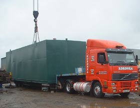 Tanks leaving Kinross on Low Loaders